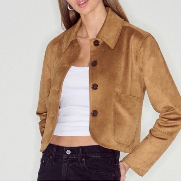 Abercrombie & Fitch Jackets & Blazers - ABERCROMBIE AND FITCH VEGAN SUEDE Women's Tan Jacket SIZE MEDIUM